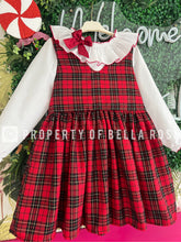 Load image into Gallery viewer, Tartan puffball &amp; Blouse
