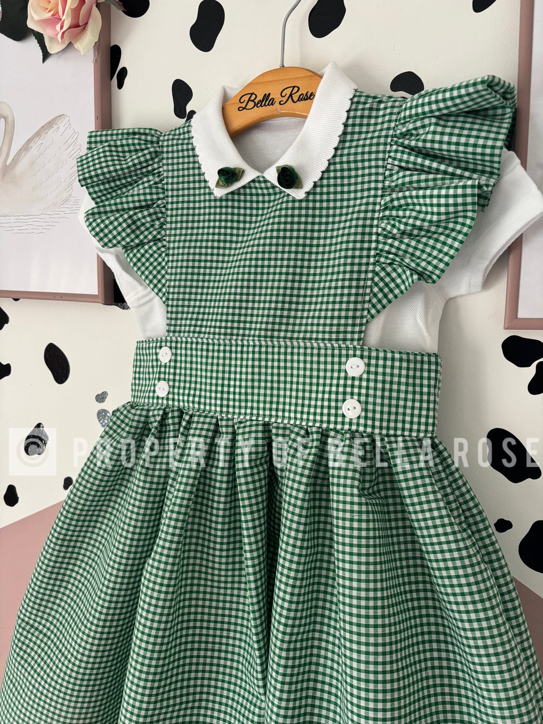 Gingham Pinafore Set